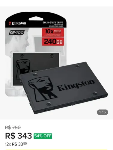 Ssd Kingston novo,