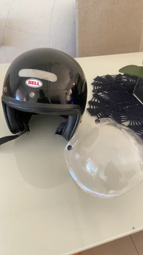 Capacete Bell Custom/Old School Tam. 60 + Viseira Bolha Transparente