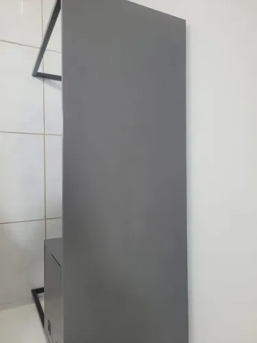 Escrivaninha Industrial 135cm x 60cm Cinza Pés Metal F5 Office