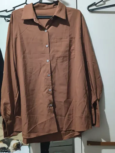 Camisa casual feminina manga longa