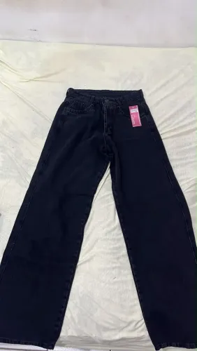 Calça feminina wide leg tamanho 40, jeans preta