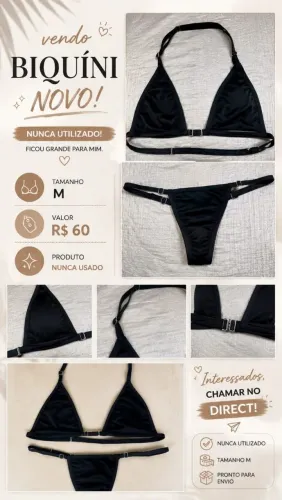 Biquíni preto para bronze
