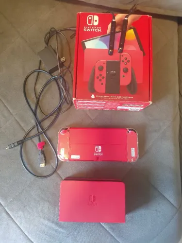 Nintendo switch oled desbloqueado edição mario