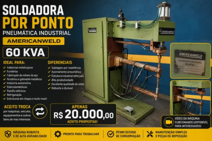 SOLDADORA POR PONTO PNEUMÁTICA AMERICANWELD - APROX. 60 kVA