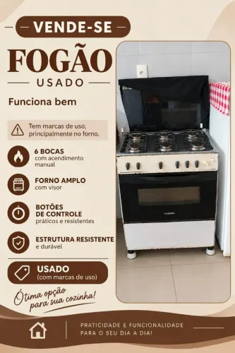 Fogão usado de longa data , mas ainda funciona normalmente