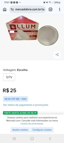 Lampada azul 3 w 56 leis OFERTA R$ 9,99 CUIDA!