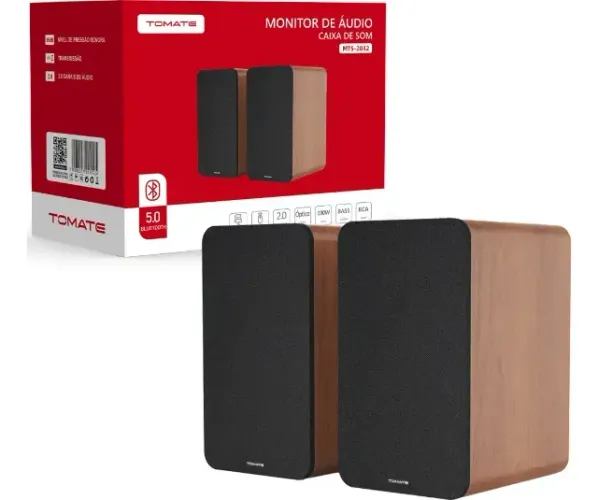 Par De Monitores De Referência Ativo Tomate Mts-2032bt 190w Cor Marrom