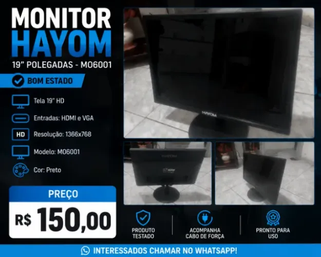 ? Monitor Hayom 19" - Ótimo Estado!
