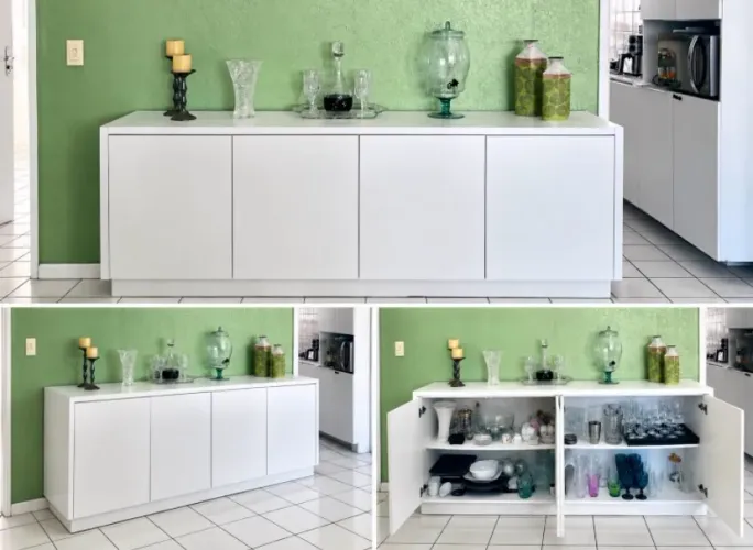 Buffet Aparador em MDF Branco 1,93m - Moderno e Espaçoso