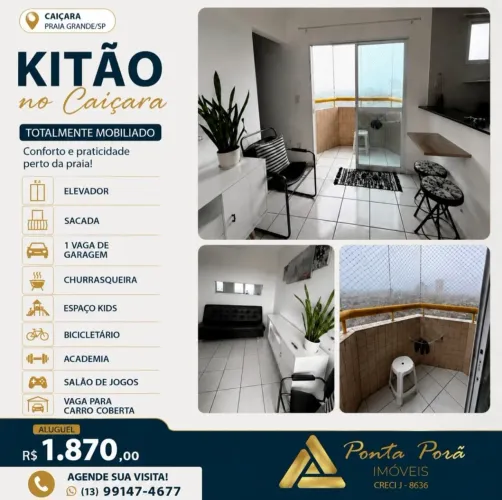Kitnet para Locação no Caicara - Praia Grande SP