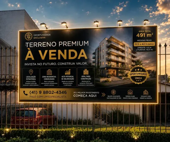 Excelente Terreno (ZR3) em Rua Plana no Cajuru | Próx. a BR 277 (200m) | Entrada + Parcela