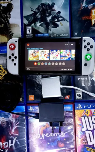 Nintendo switch V2 desb 128gb +dock + carregador