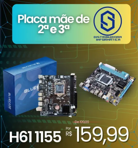 Placa mãe 2° e 3° geração H61 1155 - com garantia