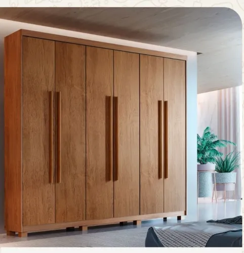 Guarda roupa casal heros 6 portas c pés modernos