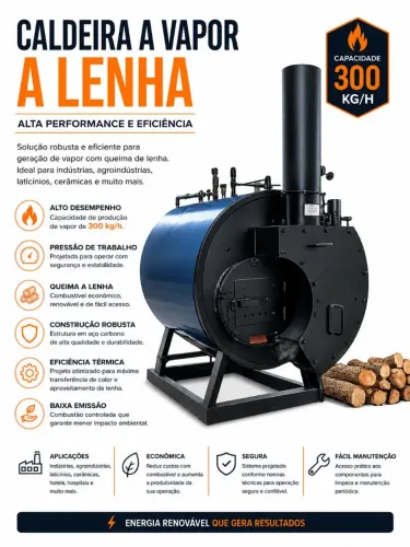 CALDEIRA HORIZONTAL A LENHA 