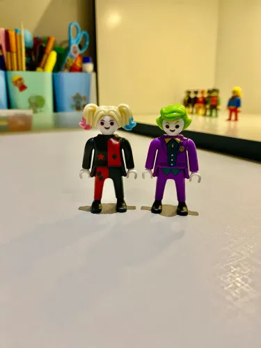 Arlequina e Coringa, Playmobil, DC, Coleção Kinder Ovo