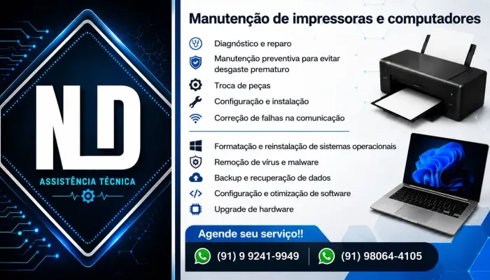 Manutenção de impressoras e computadores