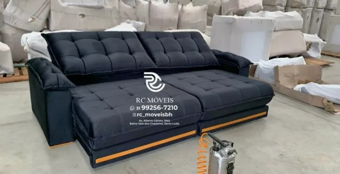 Sofá Retrátil e Reclinável Barcelona Euro Pillow 30cm Molas Ensacadas - Aproveite!