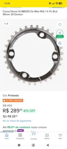 Coroa deore XT M8000