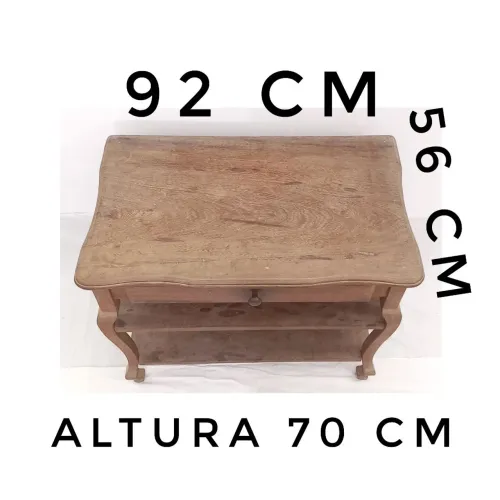 Mesa de madeira angelim pedra maciça com gaveta.