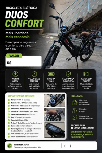 BICICLETA ELÉTRICA DUOS