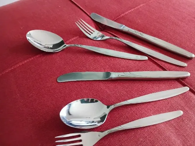 Faqueiro INOX em caixa de madeira modelo raro - sem uso anos 60 impecável - 194 peças