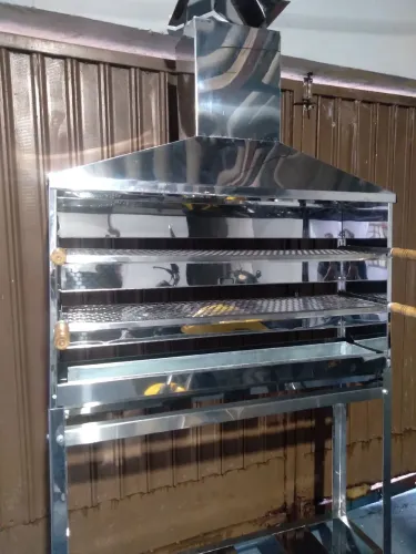 CARRINHO DE CHURRASCO GRANDE PROFISSIONAL NOVO DE AÇO INOX