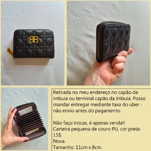 Carteira pequena preta nova
