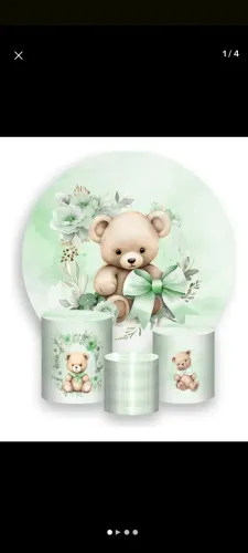 Painel de urso + trio de capas (chá de bebê)