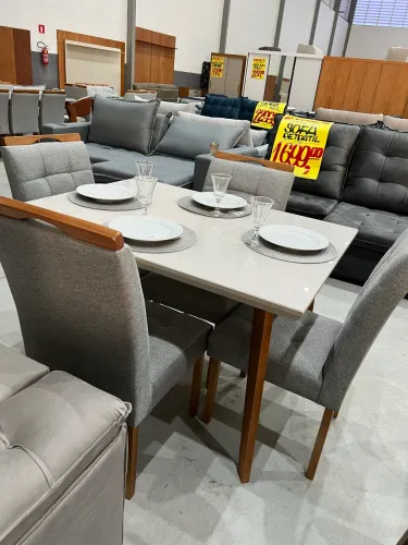 Mesa 4 Cadeiras Linho NOVO