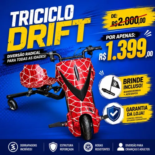 Triciclo drifit elétrico