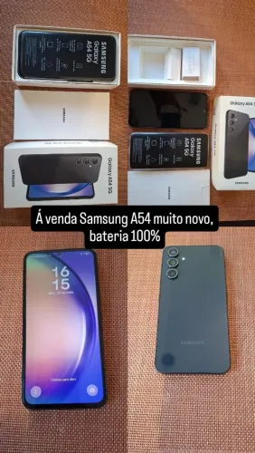 Vendo celular A54 8G 128 na caixa muito novo.