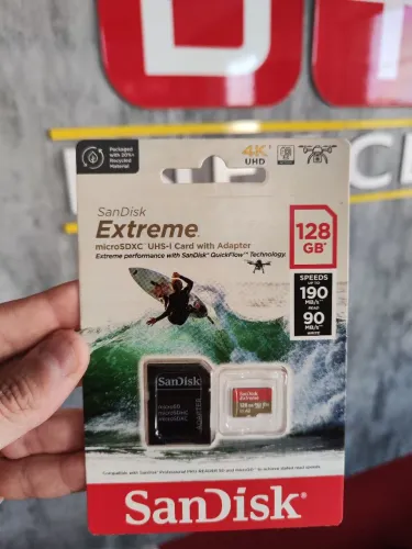 Cartão SanDisk Extreme UHS-I 128gb 190mb/s A2 V30