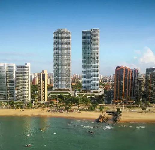 SKY Residencial - Apartamento 232m2 (4 suítes e 4 vagas) - Andar Alto na Beira Mar