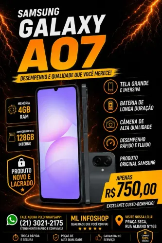 SAMSUNG A07 NOVO LACRADO!!