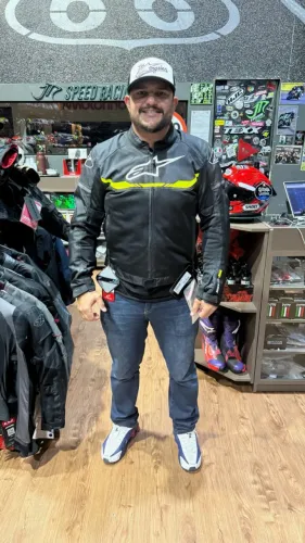 JAQUETA CORDURA ALPINESTARS T-SPS AIR V1 NOVA - Preta e Amarela Flúor Tamanho L