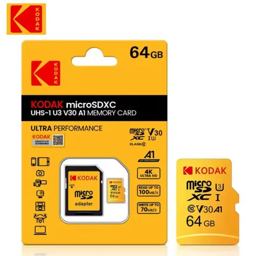 Cartão de Memória 64Gb Kodak V30 4k (Original e Lacrado)