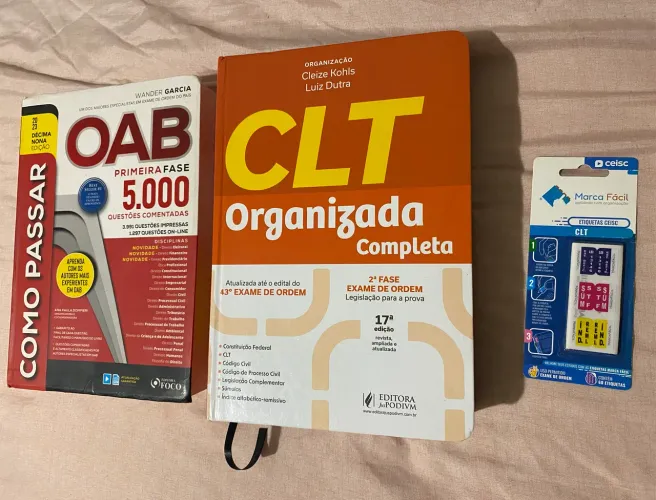CLT organizada 43 Exame de Ordem + etiquetas CLT Ceisc + 5000 questões OAB