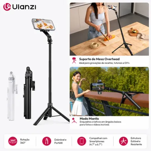 Tripé Celular ULANZI TT88 Magnético para iPhone/Android lacrado