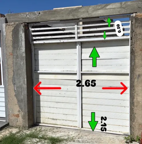Portão de alumínio garagem 2.65 c 2.65 branco