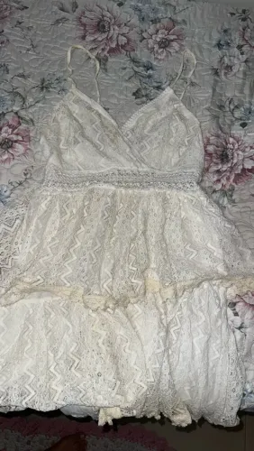 Vestido Branco de Renda - Tamanho GG (Veste 40 ao 42)