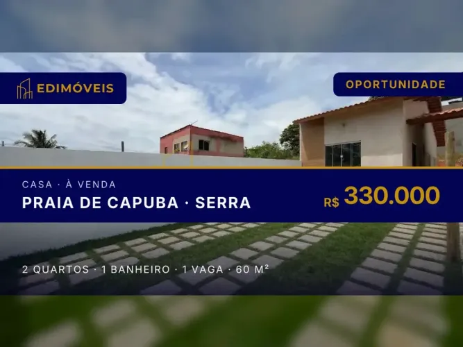 Praia de Capuba: Casa 2 quartos com quintal, ideal para sua família