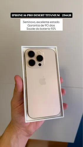 iPhone 16 Pro 256GB Desert Titanium, Seminovo, 92%, Garantia  