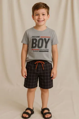 CONJUNTO CAMISETA E SHORT MENINO 8 ANOS 