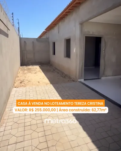 Casa à venda no Loteamento Tereza Cristina, 2 quartos amplos, Petrolina