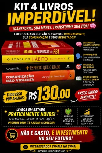 KIT 4 LIVROS POR PREÇO DE 1..!?