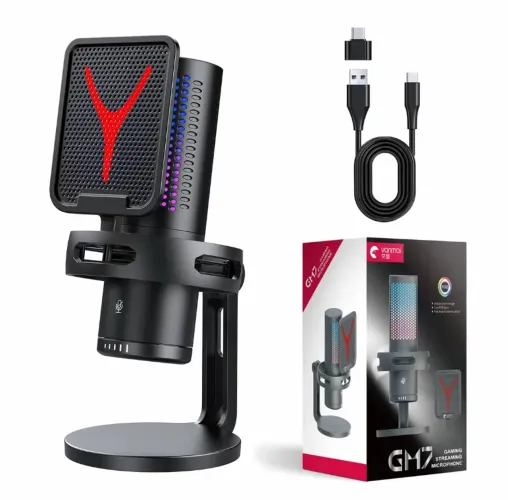 Microfone Gamer Yanmai GM7 RGB USB - NOVO/LACRADO