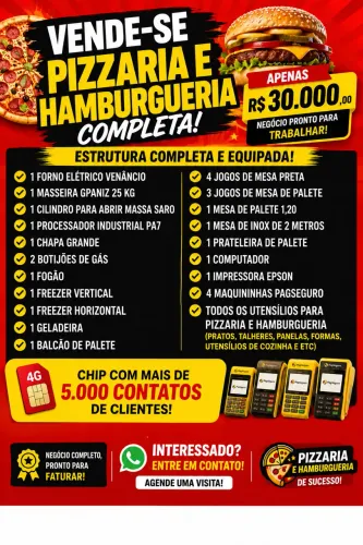 Vende-se Hamburgueria e Pizzaria