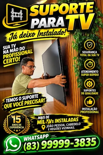 Instalação de suporte para TV