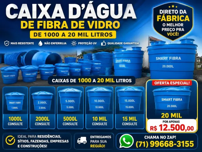 Caixa d água de fibra de vidro